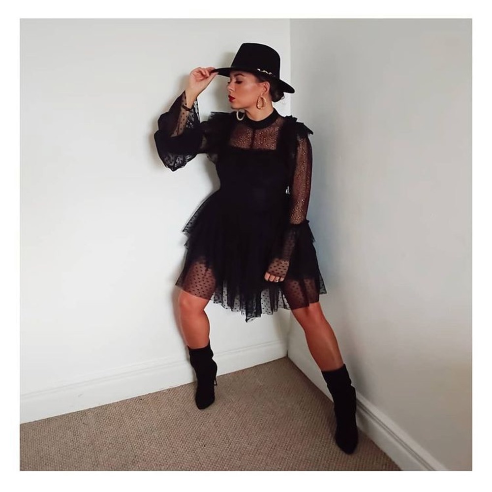 Sandra mansour x h&m tulle lace dress